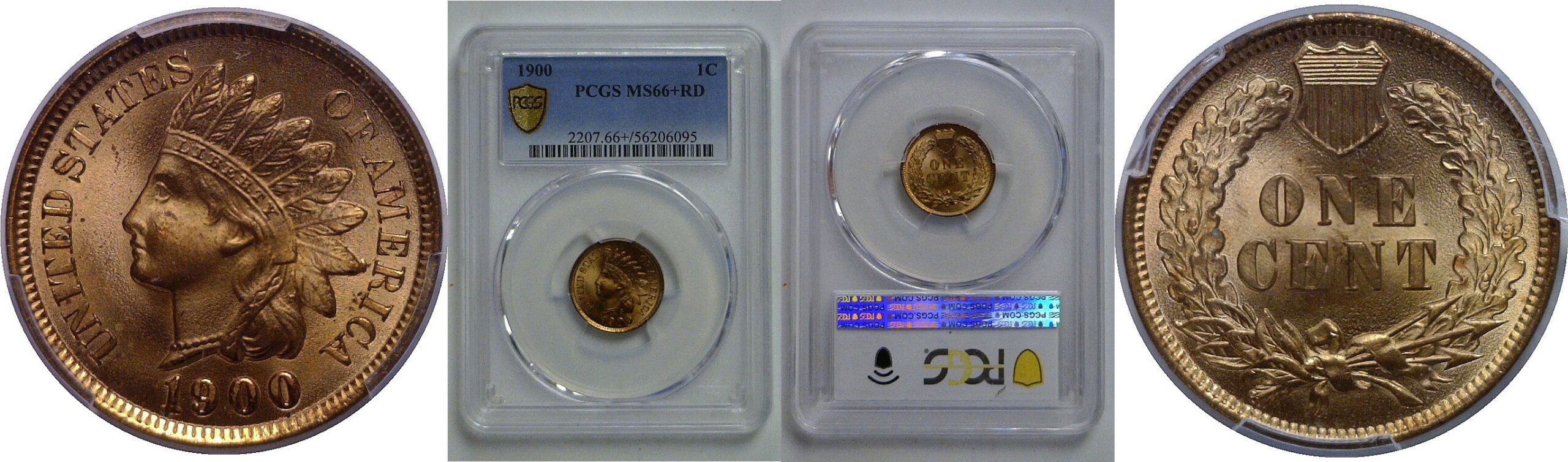 1900 Indian Head Cent   PCGS MS-66+ RD