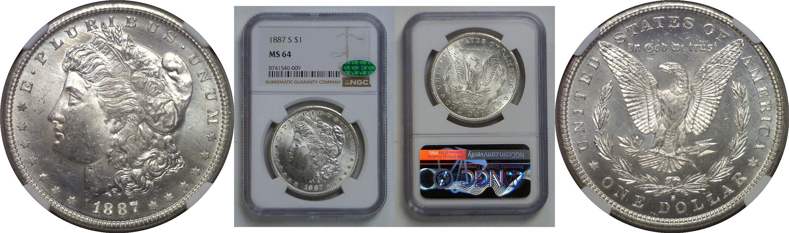 1887-S Morgan Dollar   NGC MS-64  CAC
