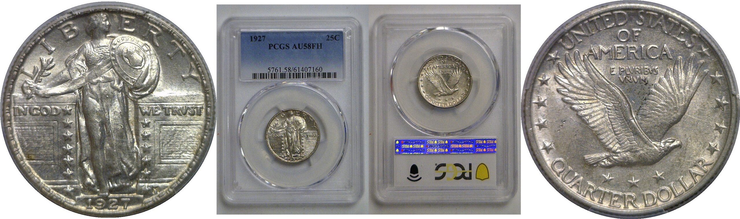1927 Standing Liberty Quarter   PCGS AU-58 FH