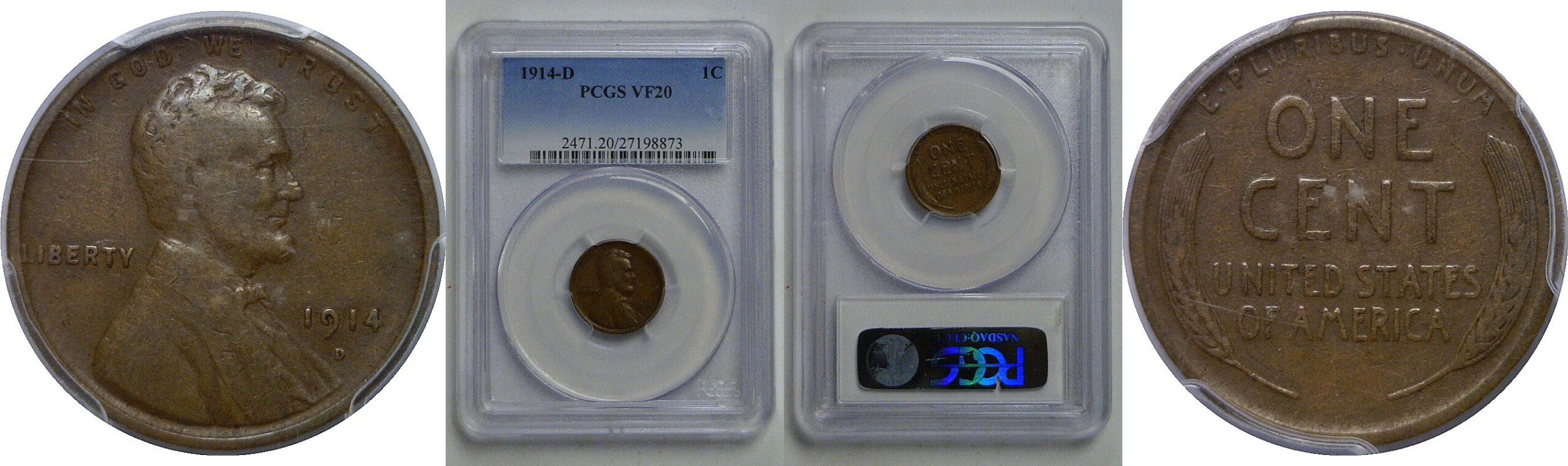1914-D Lincoln Cent   PCGS VF-20