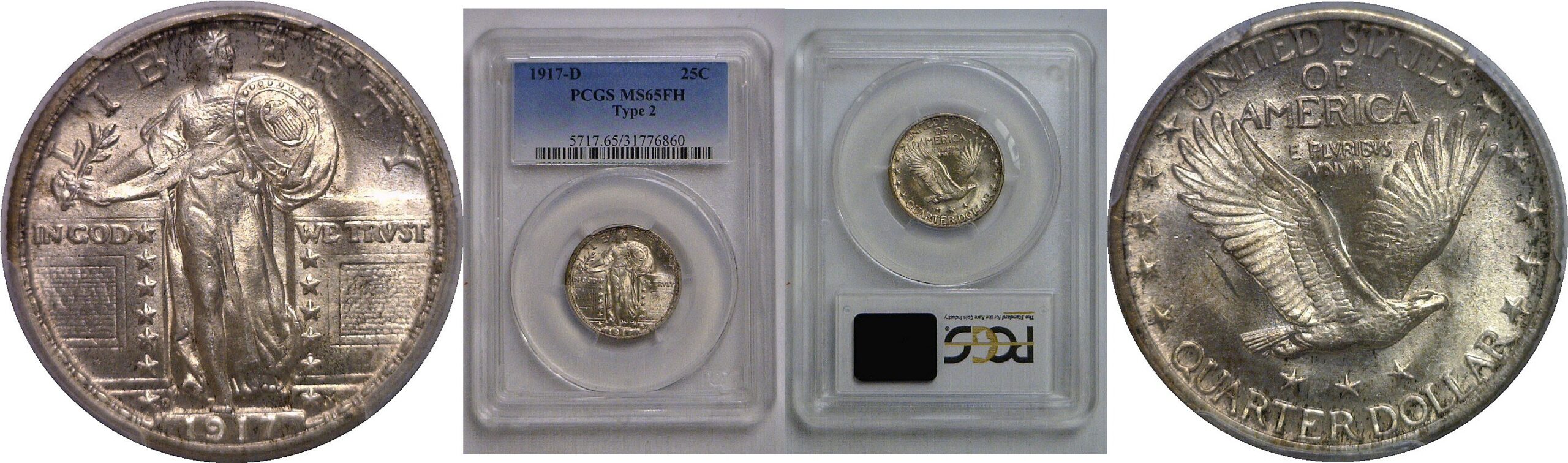 1917-D T-2  Standing Liberty Quarter   PCGS MS-65 FH
