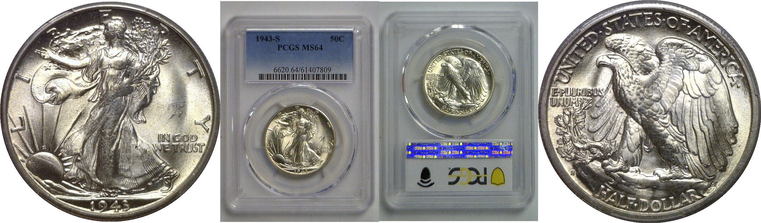 1943-S Walking Liberty Half Dollar   PCGS MS-64