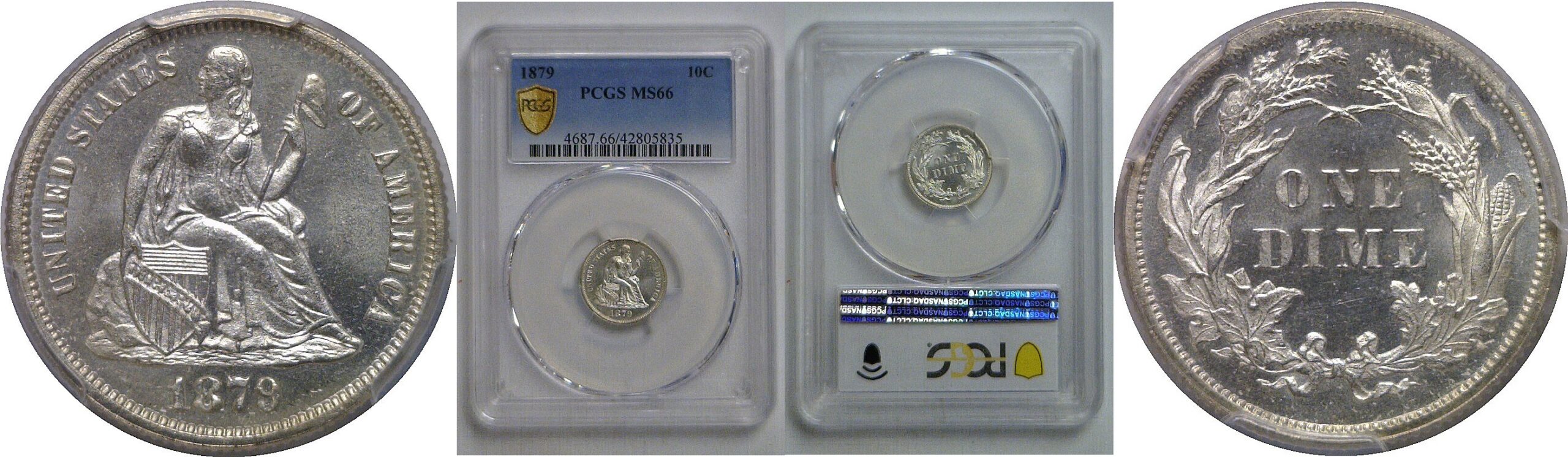 1879 Seated Liberty Dime   PCGS MS-66