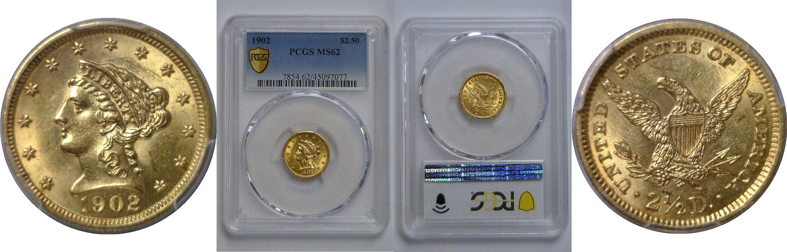 1902 $2 1/2 Liberty   PCGS MS-62