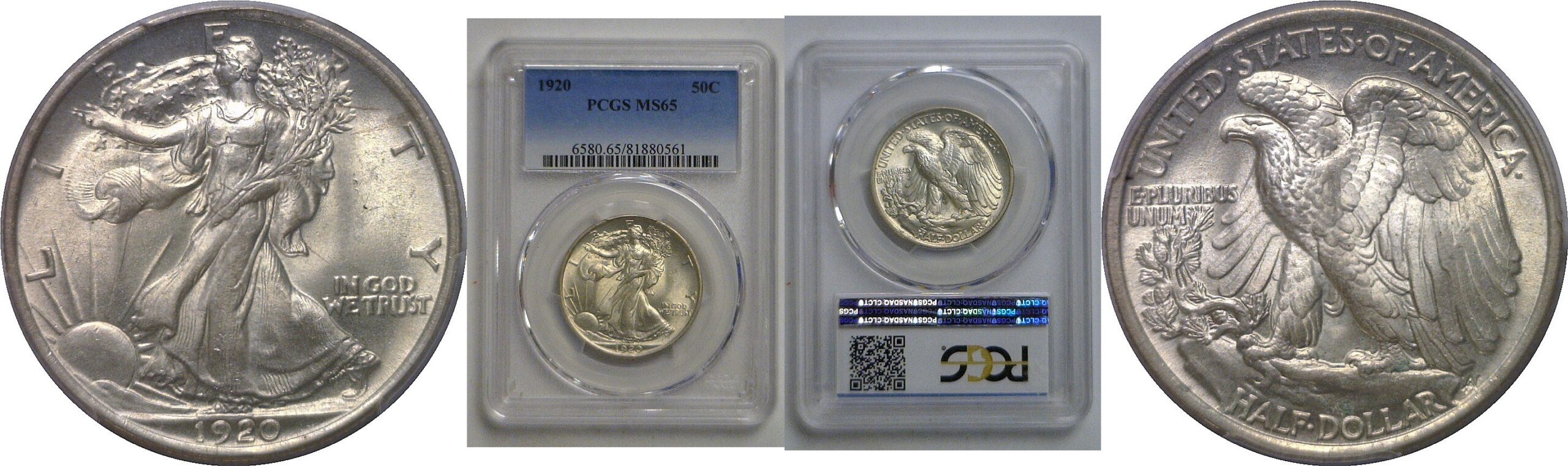 1920 Walking Liberty Half Dollar   PCGS MS-65