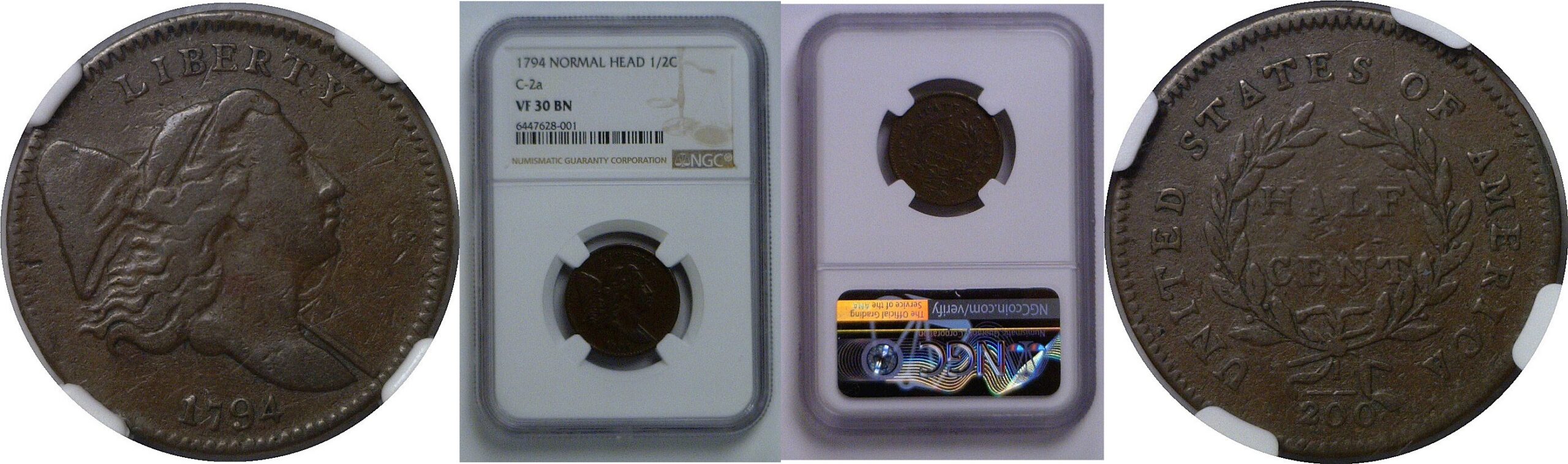 1794 Half Cent   NGC VF-30