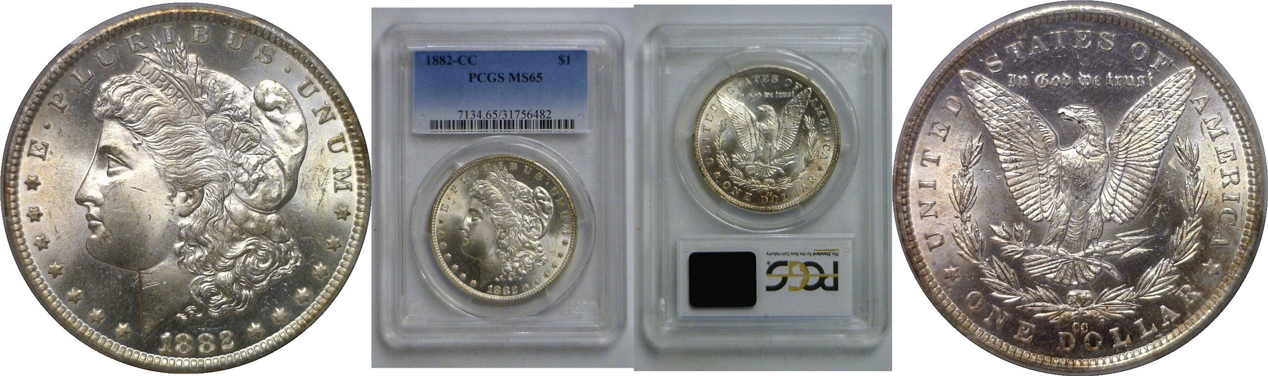 1882-CC Morgan Dollar   PCGS MS-65