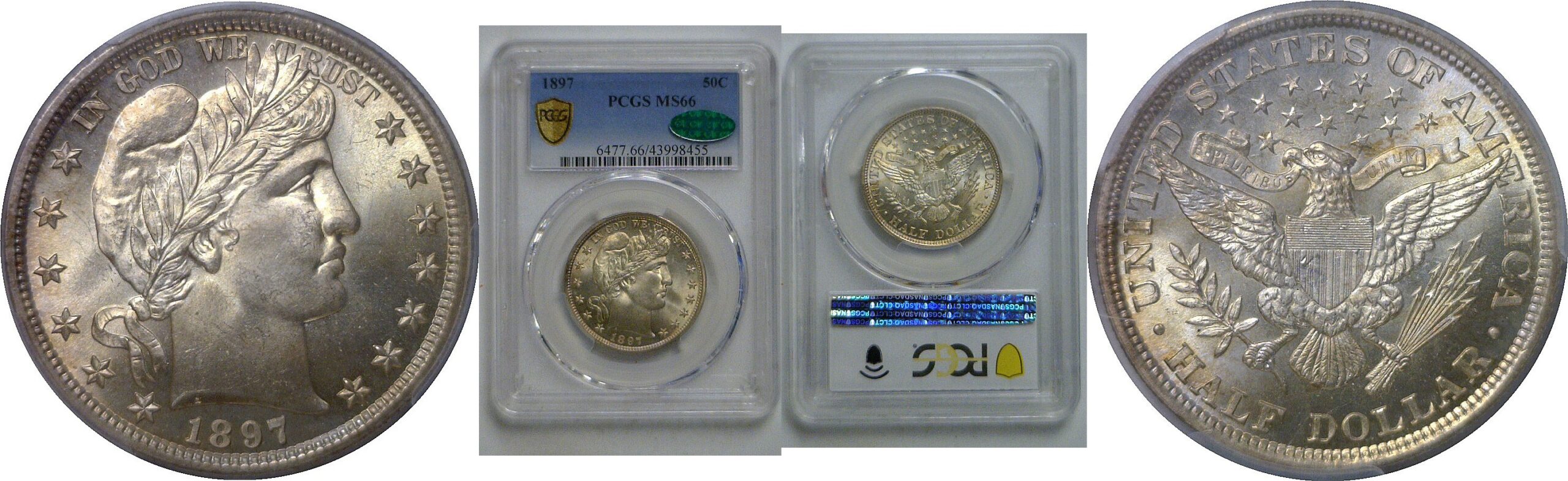 1897 Barber Half Dollar   PCGS MS-66  CAC