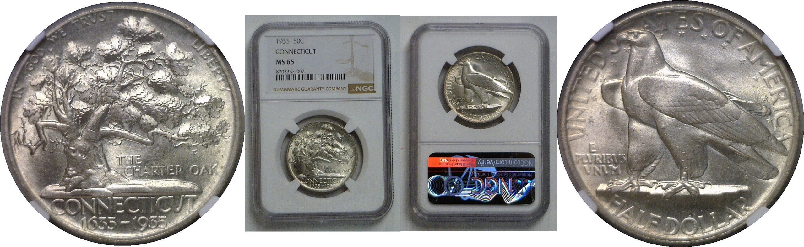 1935 Connecticut Commemorative Half Dollar   NGC MS-65
