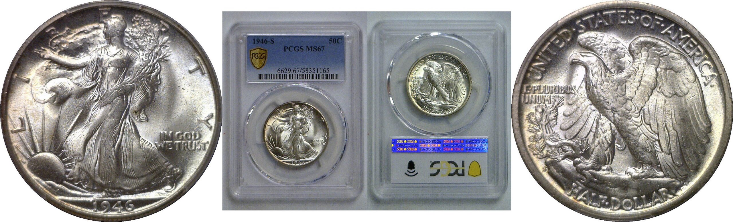 1946-S Walking Liberty Half Dollar   PCGS MS-67