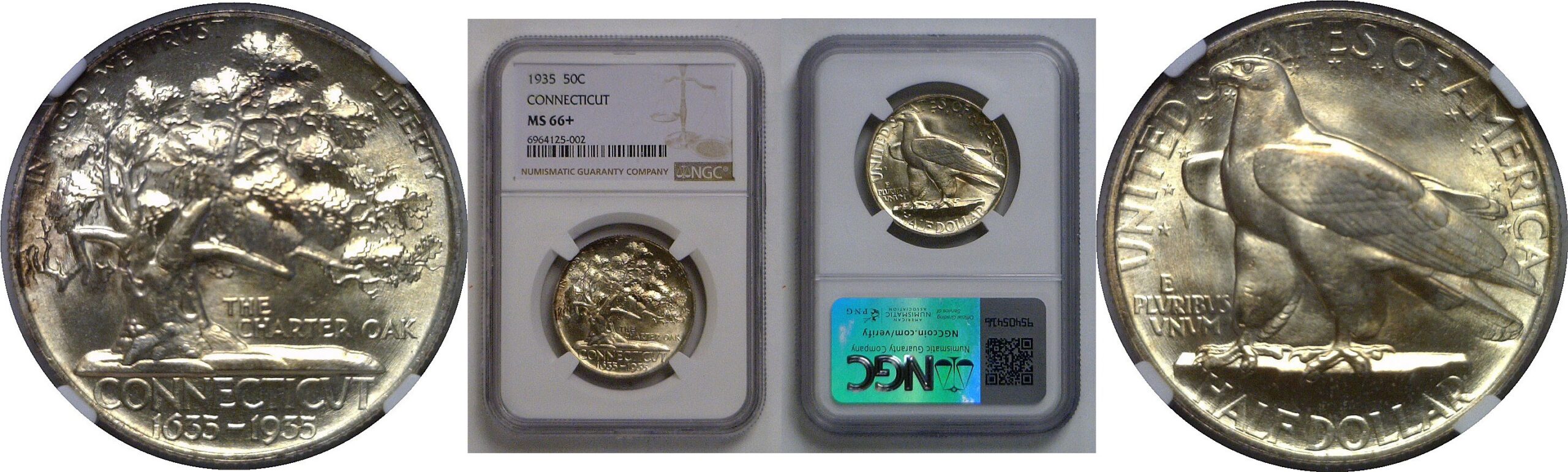 1935 Connecticut Commemorative Half Dollar   NGC MS-66+