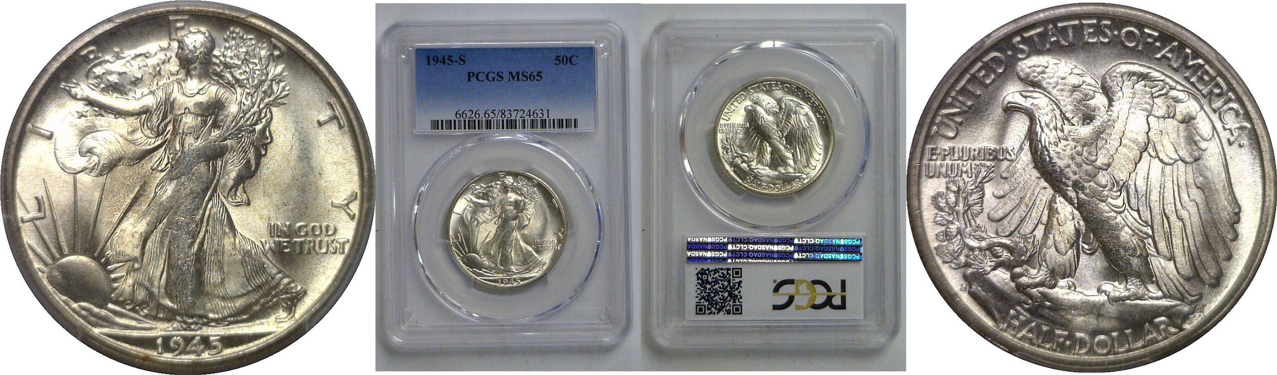 1945-S Walking Liberty Half Dollar   PCGS MS-65