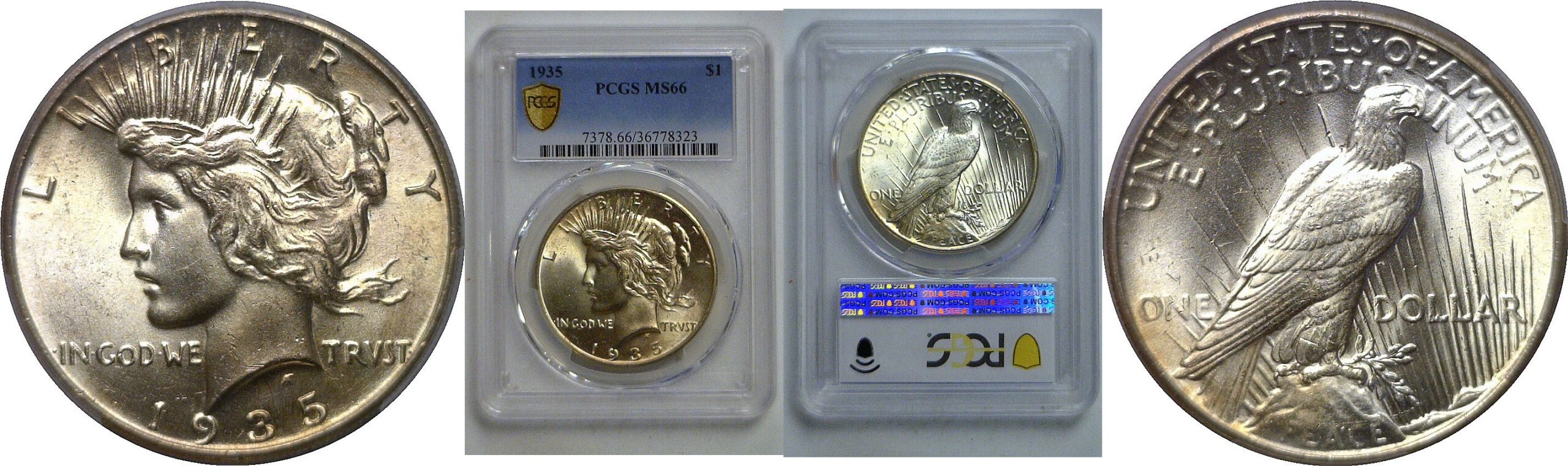 1935 Peace Dollar   PCGS MS-66