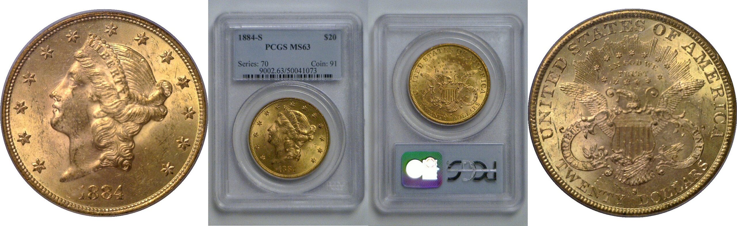 1884-S  $20 Liberty   PCGS MS-63