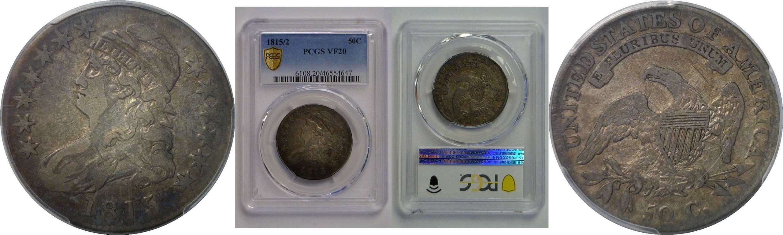 1815/2  Bust Half Dollar   PCGS VF-20