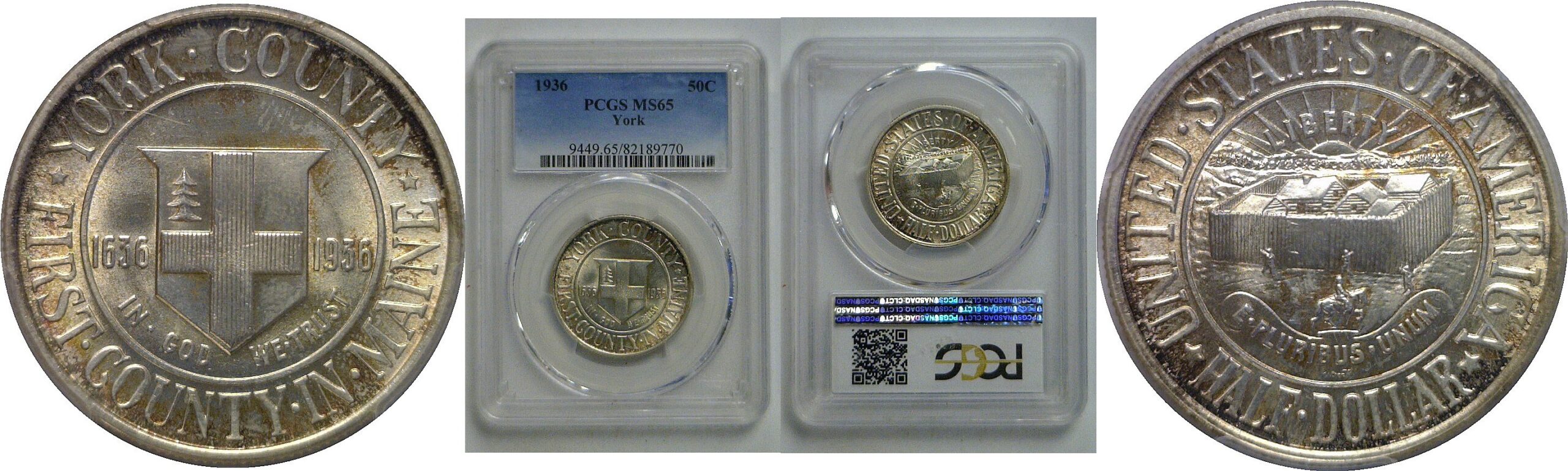 1936 York Commemorative Half Dollar   PCGS MS-65