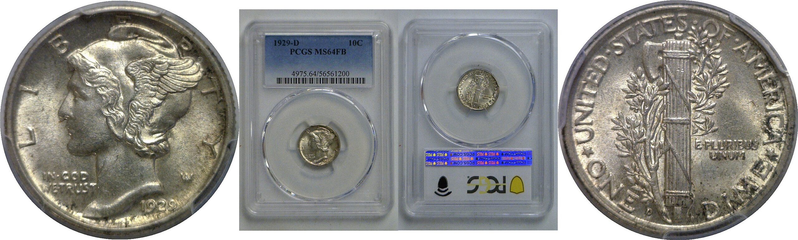 1929-D Mercury Dime   PCGS MS-64 FB