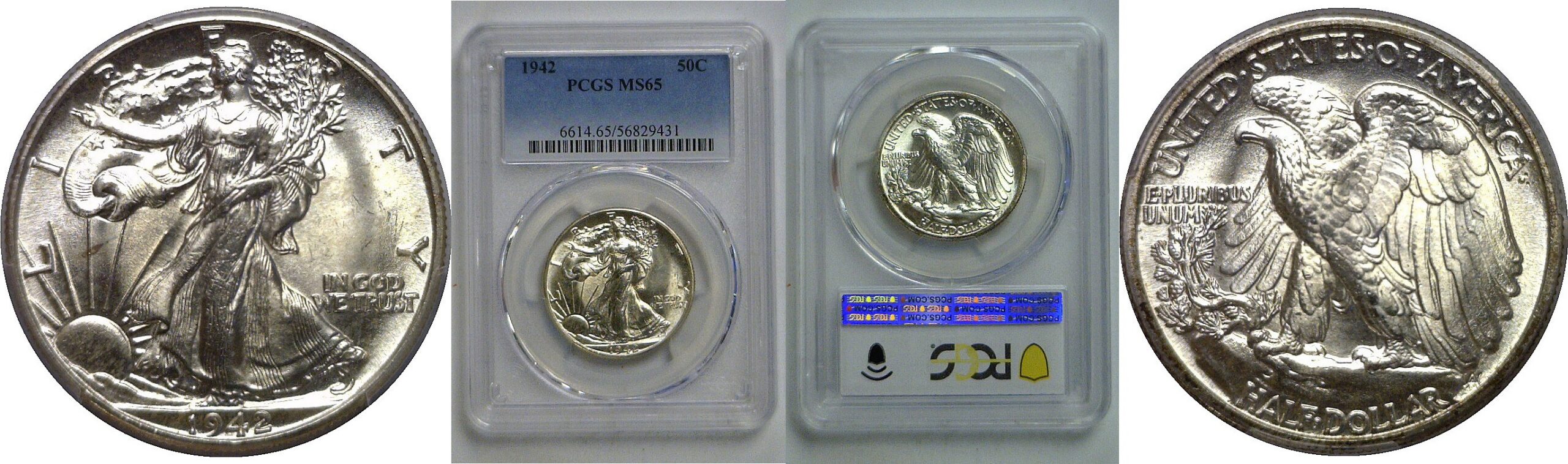 1942 Walking Liberty Half Dollar   PCGS MS-65