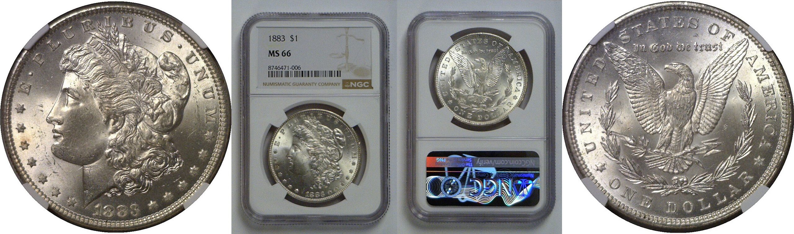 1883  Morgan Dollar   NGC MS-66
