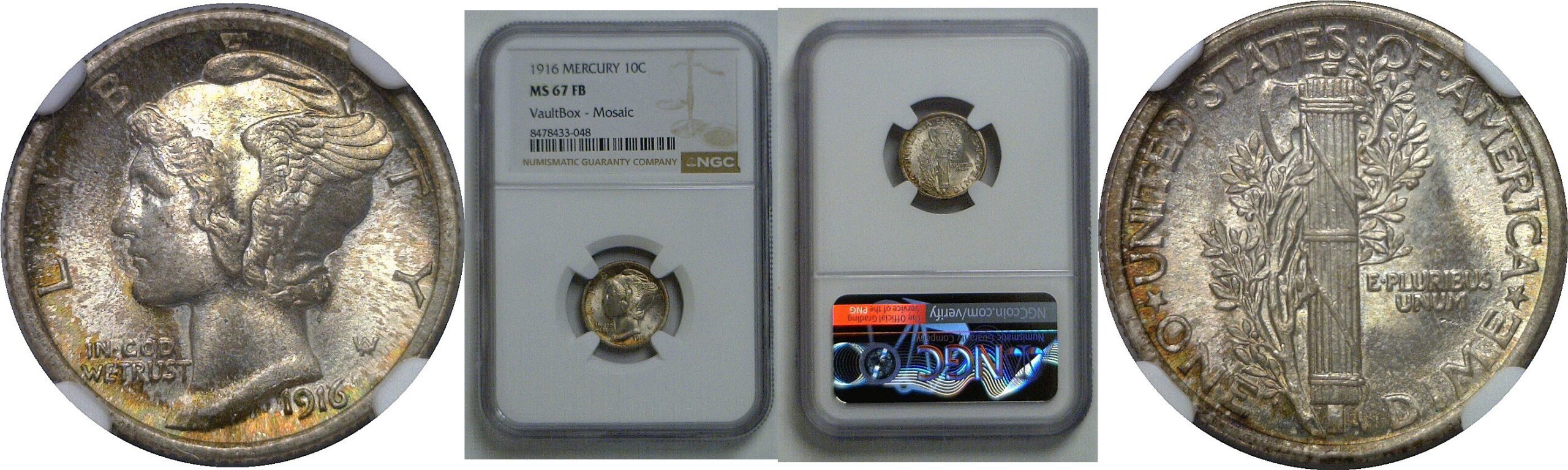1916 Mercury Dime  NGC MS-67 FB