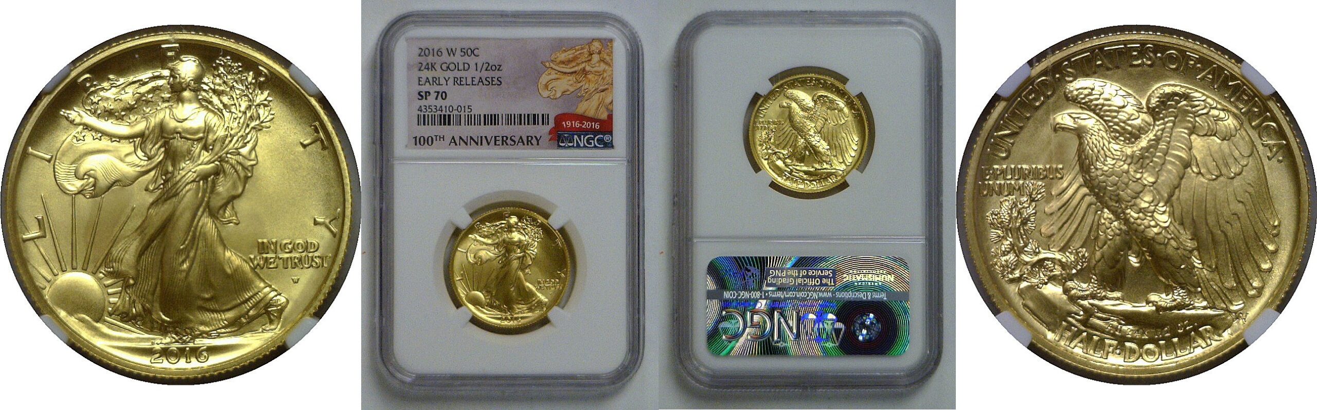 2016-W Gold Walking Liberty Half Dollar   NGC SP-70