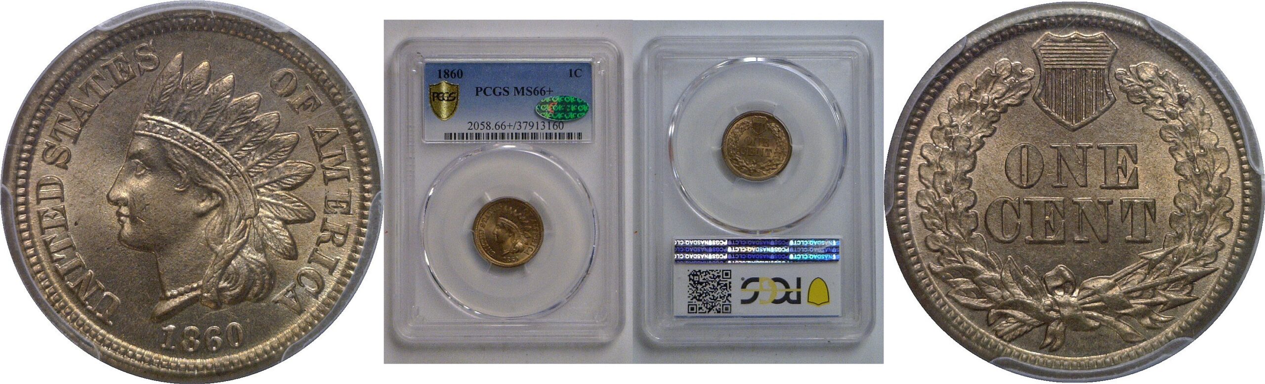 1860 Indian Head Cent   PCGS MS-66+  CAC