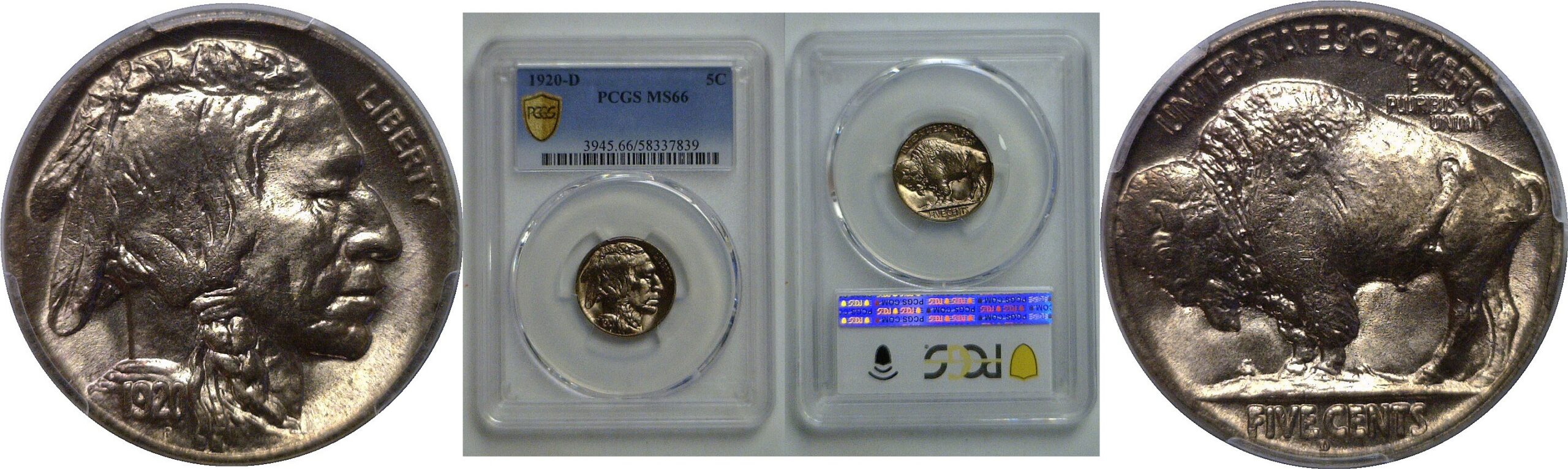 1920-D Buffalo Nickel   PCGS MS-66