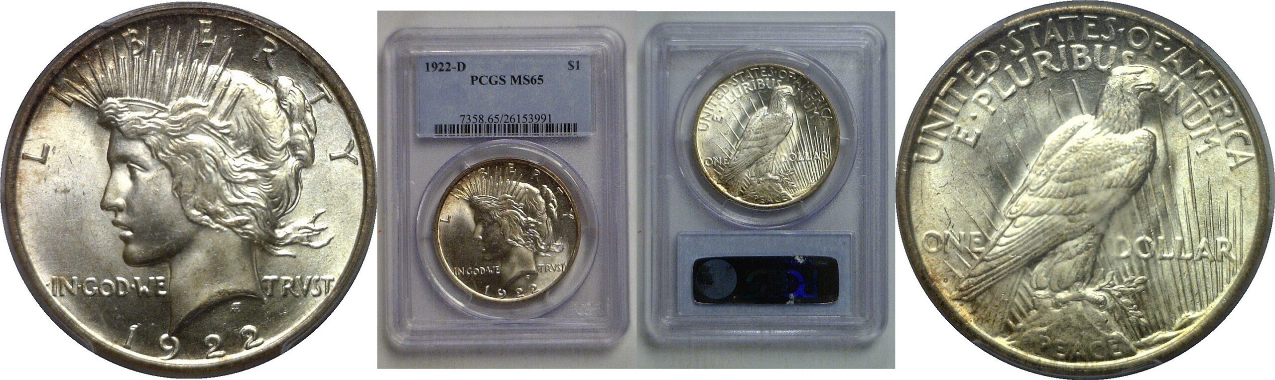 1922-D Peace Dollar   PCGS MS-65