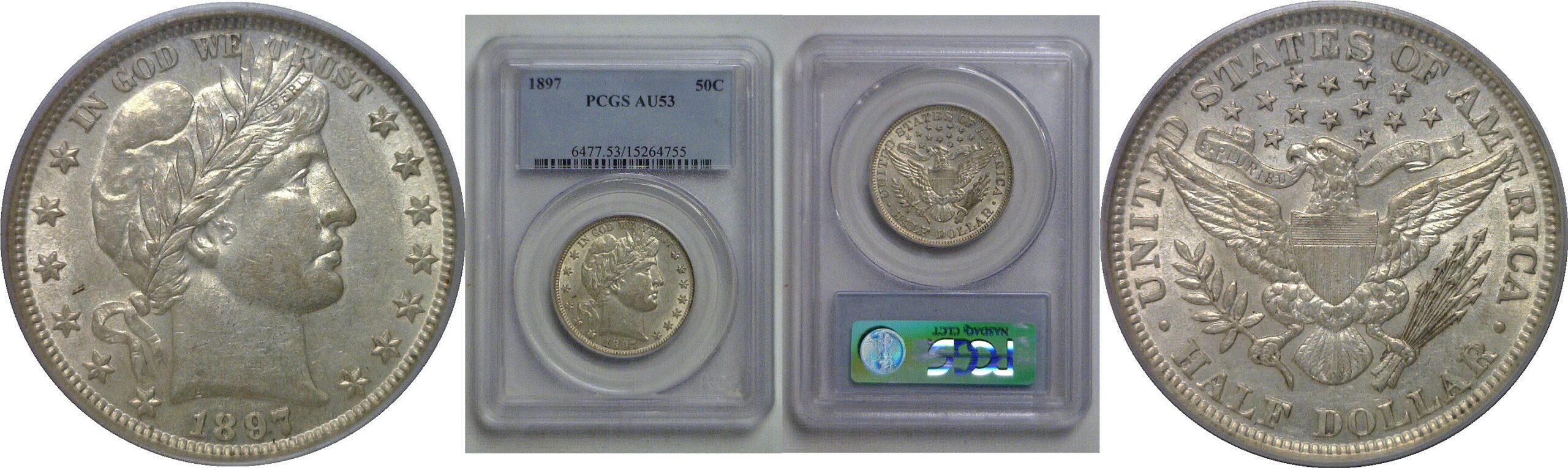 1897 Barber Half Dollar   PCGS AU-53
