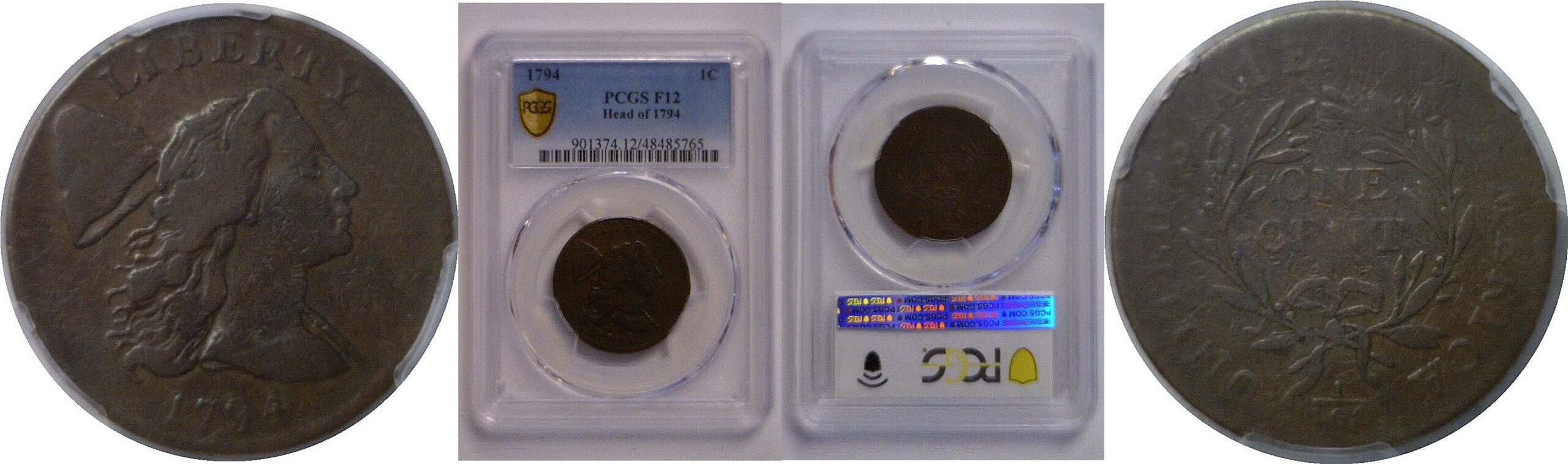 1794 Head of 1794   Large Cent   PCGS F-12