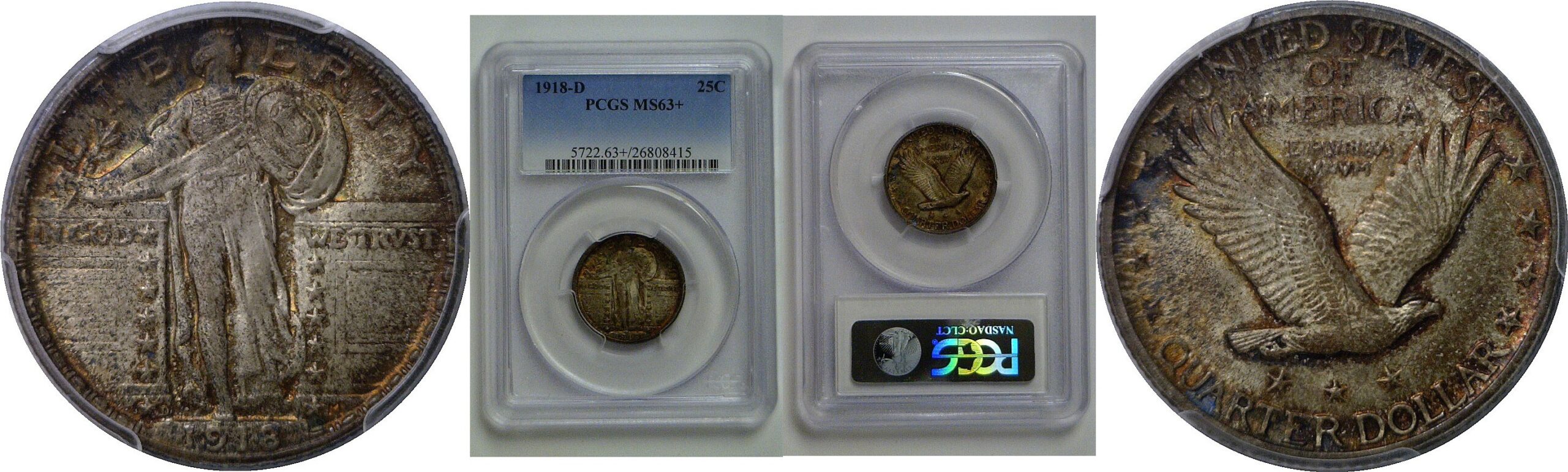 1918-D  Standing Liberty Quarter   PCGS MS-63+
