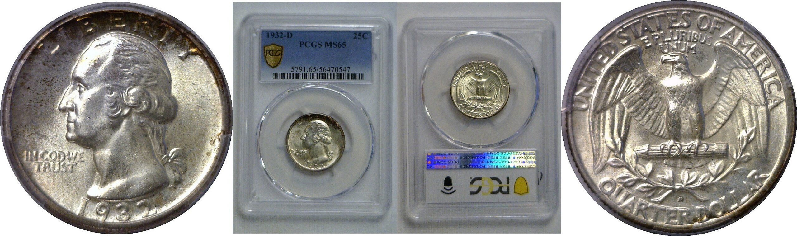 1932-D  Washington Quarter   PCGS MS-65