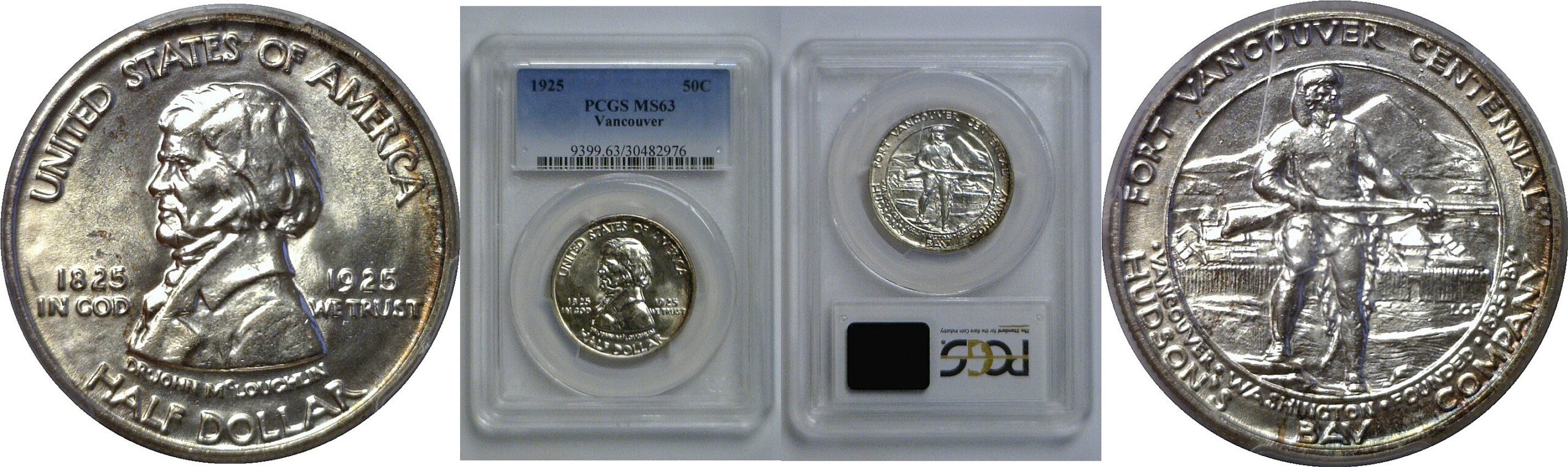 1925 Ft. Vancouver Commemorative Half Dollar   PCGS MS-63