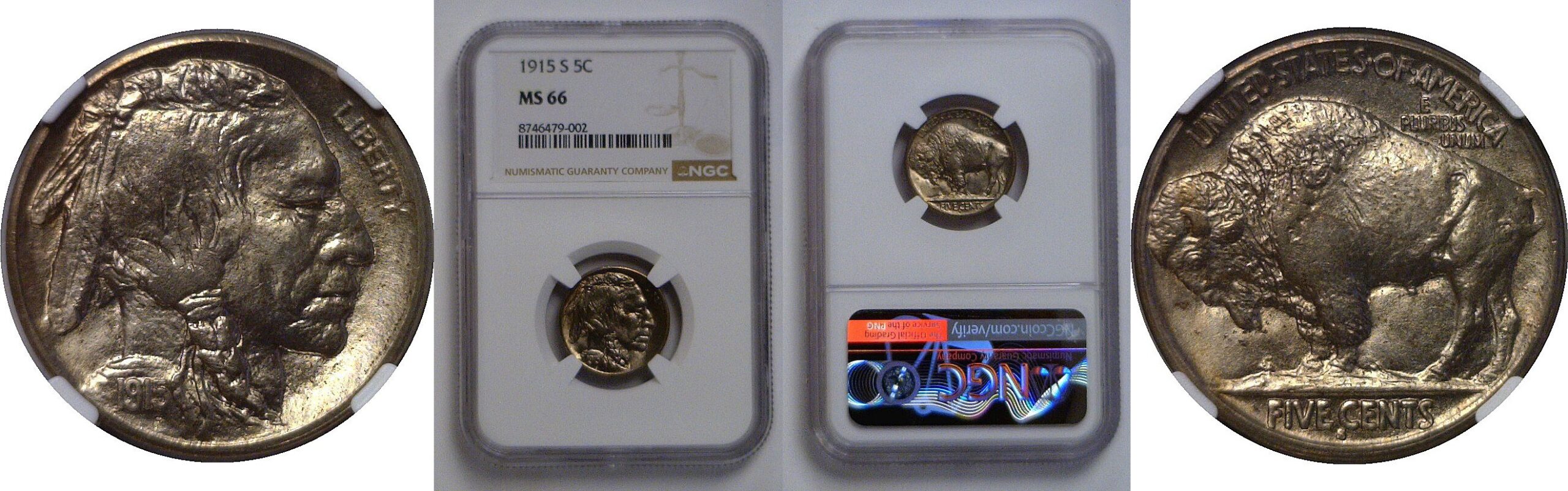 1915-S  Buffalo Nickel   NGC MS-66