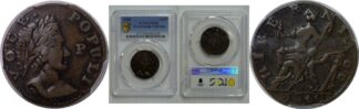 1760 Voce Populi Halfpenny, P at Face   PCGS VF-35