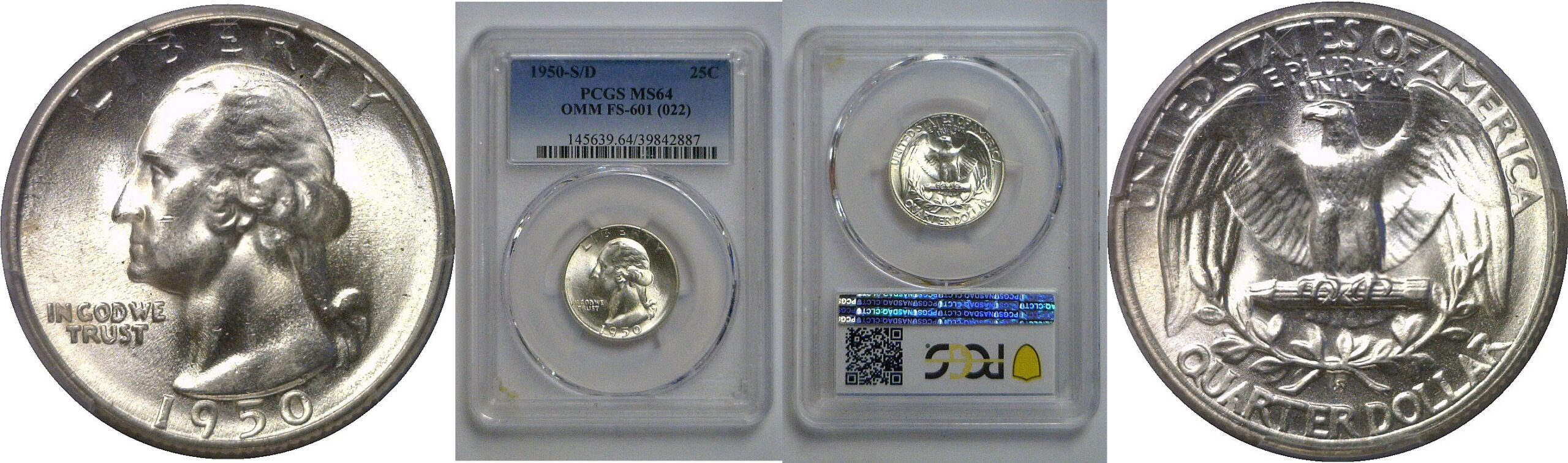 1950-S/D  Washington Quarter   PCGS MS-64