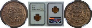1851  Half Cent   NGC MS-62 RB