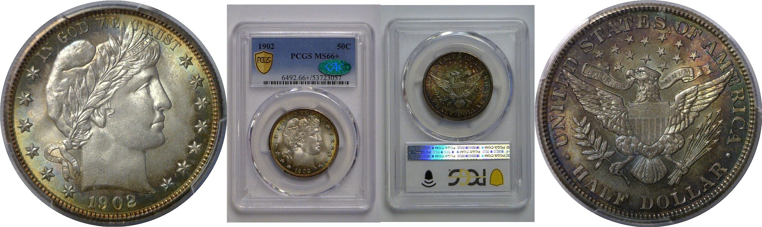 1902 Barber Half Dollar   PCGS MS-66+  CAC