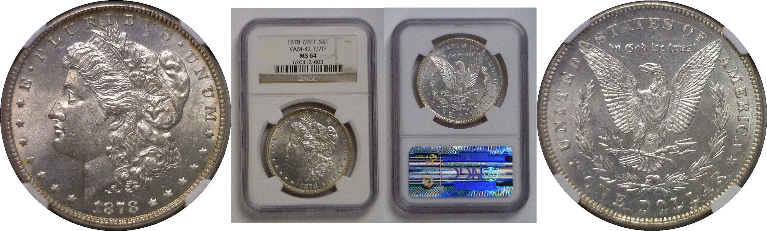 1878-7/8TF  Morgan Dollar   NGC MS-64