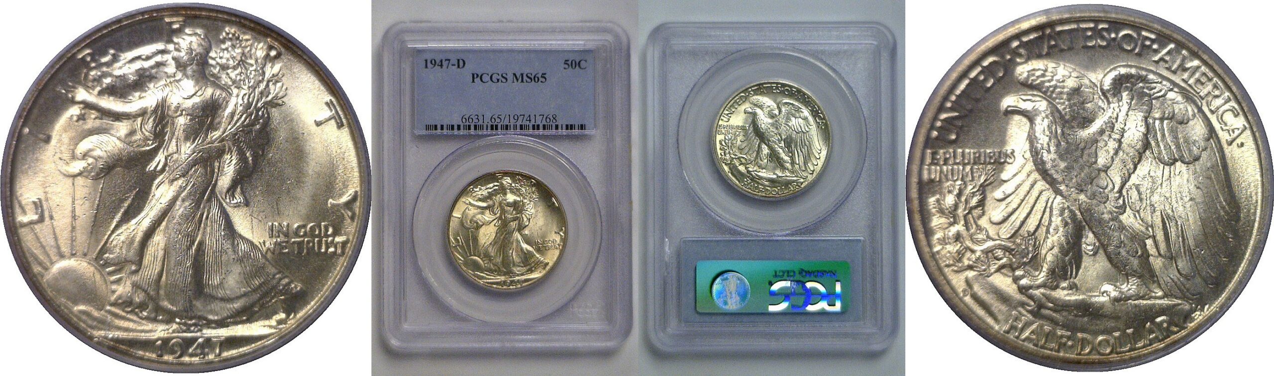 1947-D  Walking Liberty Half Dollar   PCGS MS-65