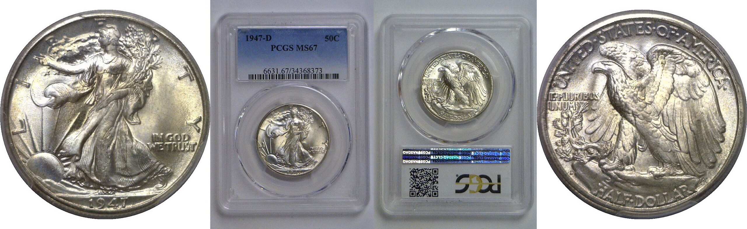 1947-D  Walking Liberty Half Dollar   PCGS MS-67