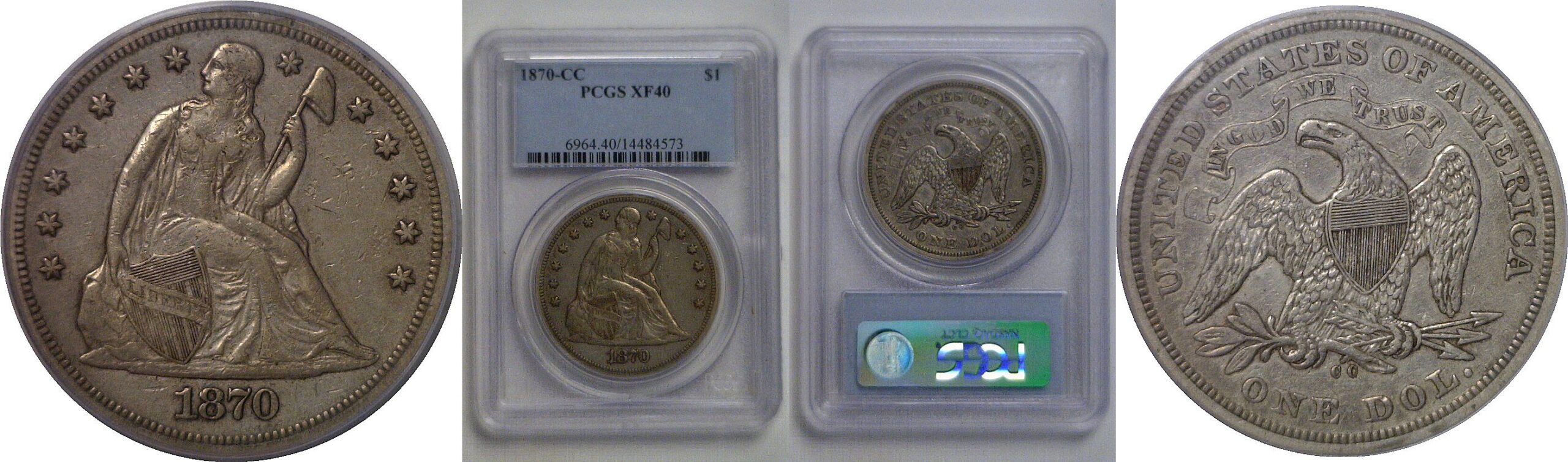 1870-CC  Seated Liberty Dollar   PCGS XF-40