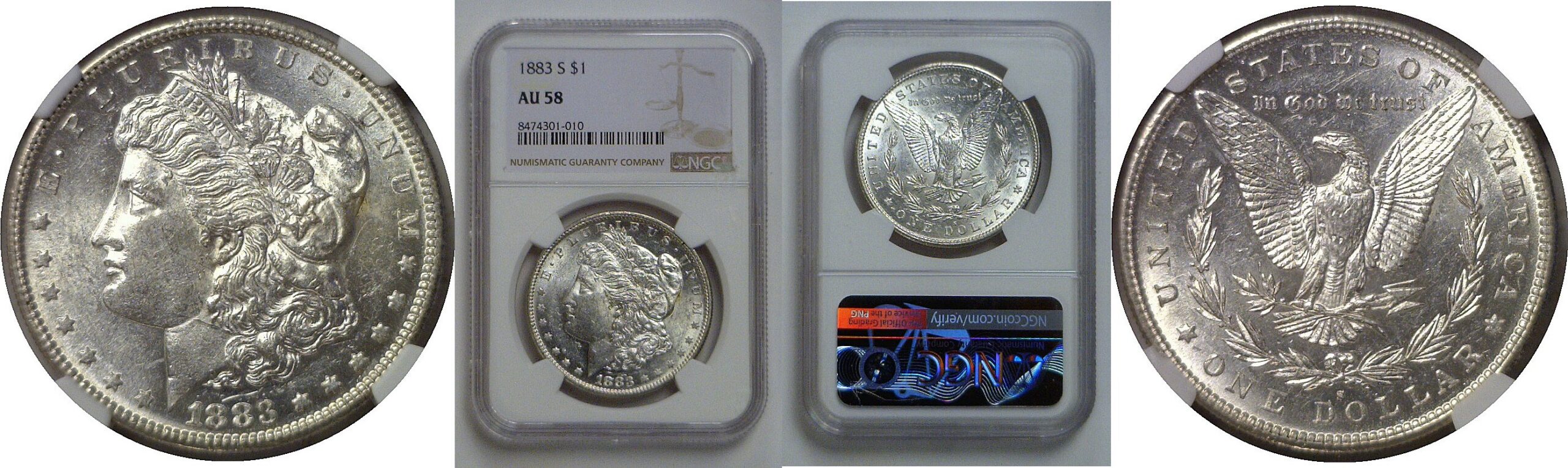 1883-S  Morgan Dollar   NGC AU-58