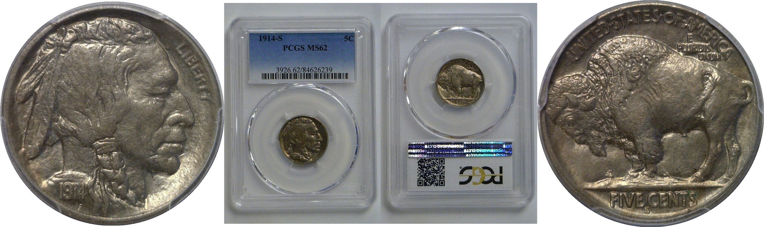 1914-S  Buffalo Nickel   PCGS MS-62