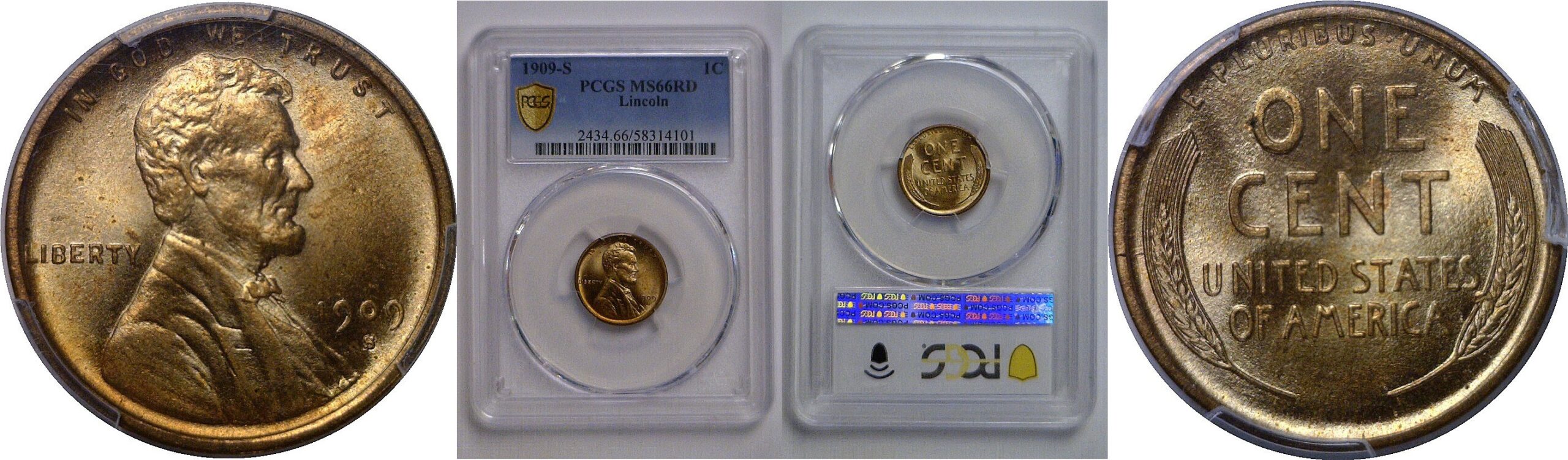 1909-S  Lincoln Cent   PCGS MS-66 RD