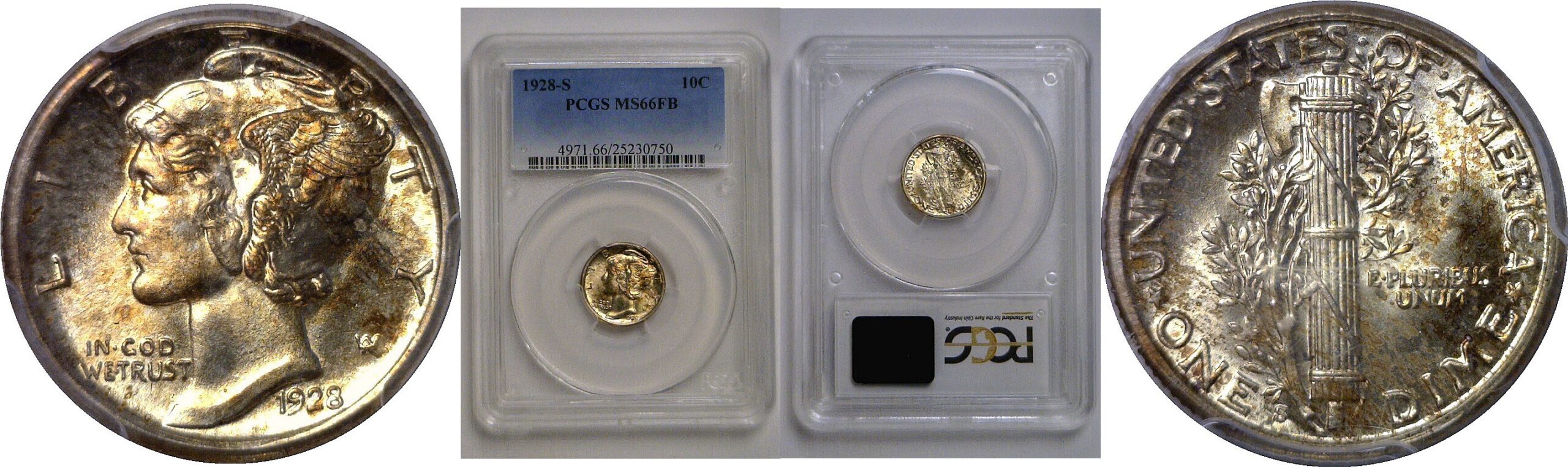 1928-S  Mercury Dime   PCGS MS-66 FB