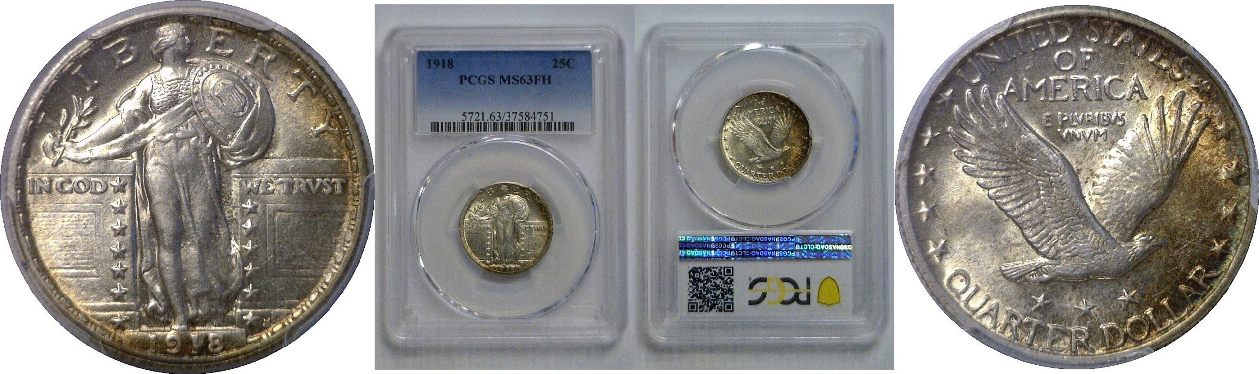 1918  Standing Liberty Quarter   PCGS MS-63 FH