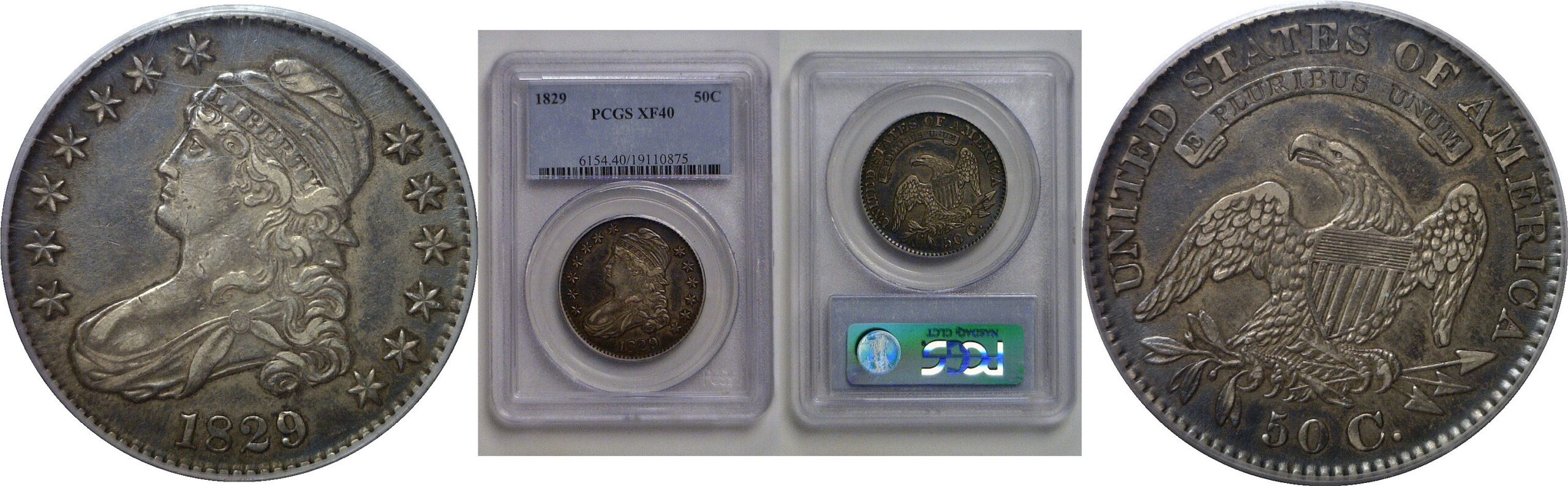 1829  Bust Half Dollar   PCGS XF-40
