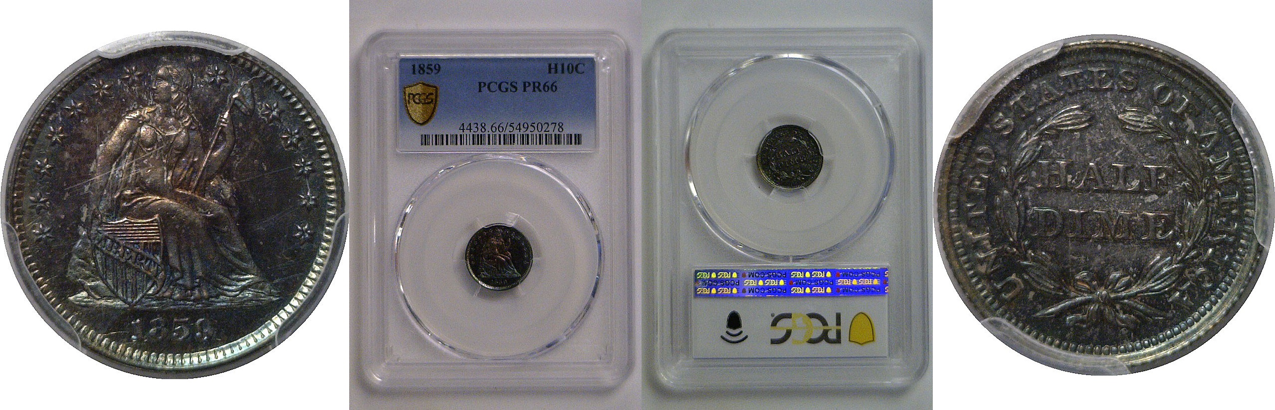 1859  Seated Liberty Half Dime   PCGS PR-66