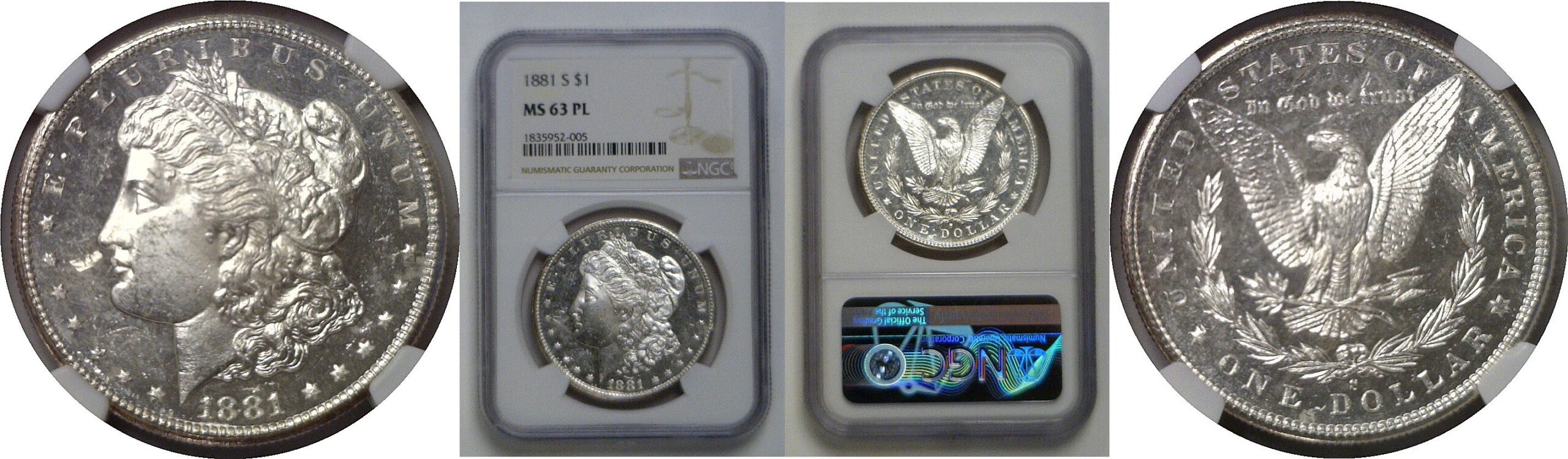 1881-S  Morgan Dollar   NGC MS-63 PL